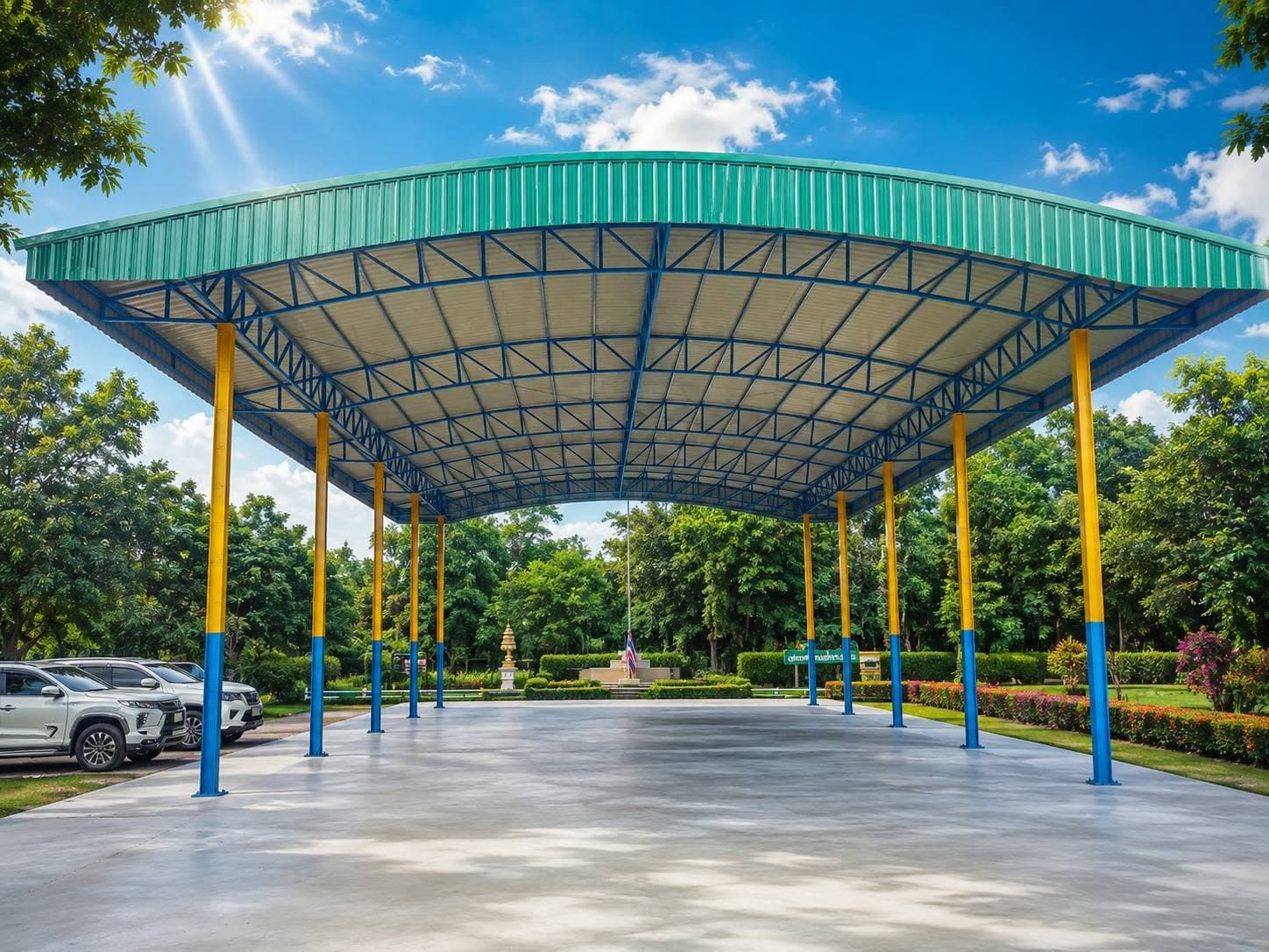 ก่อสร้างโดมอเนกประสงค์ โรงเรียนบ้านปากห้วยเดื่อ